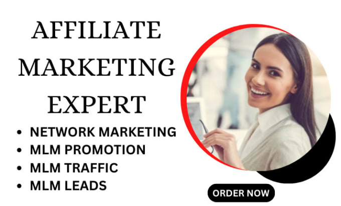 Gig Preview - Do affiliate marketing, mlm promotion, mlm leads, mlm traffic, network marketing