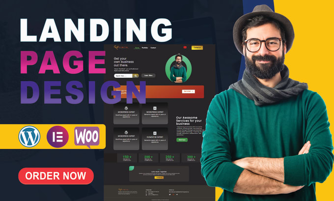 Gig Preview - Create modern wordpress landing page design with elementor pro