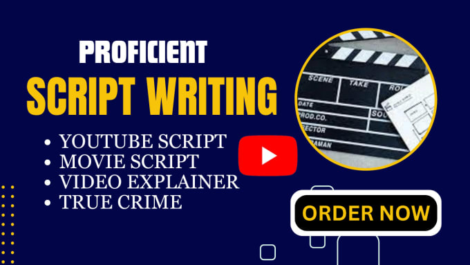 Gig Preview - Write engaging youtube script, video explainer script true crime script writer