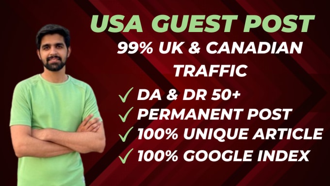 Gig Preview - Provide UK,canada high da SEO link building ,dofollow guest posting service