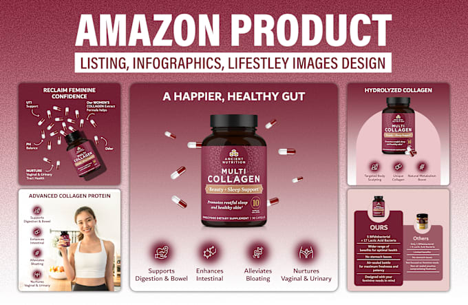 Gig Preview - Design amazon listing images, product photo editing and ebc a plus content