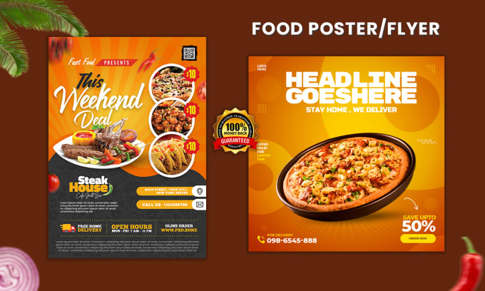 Bestseller - design restaurant and food menu, food poster, flyer, brochure and banner