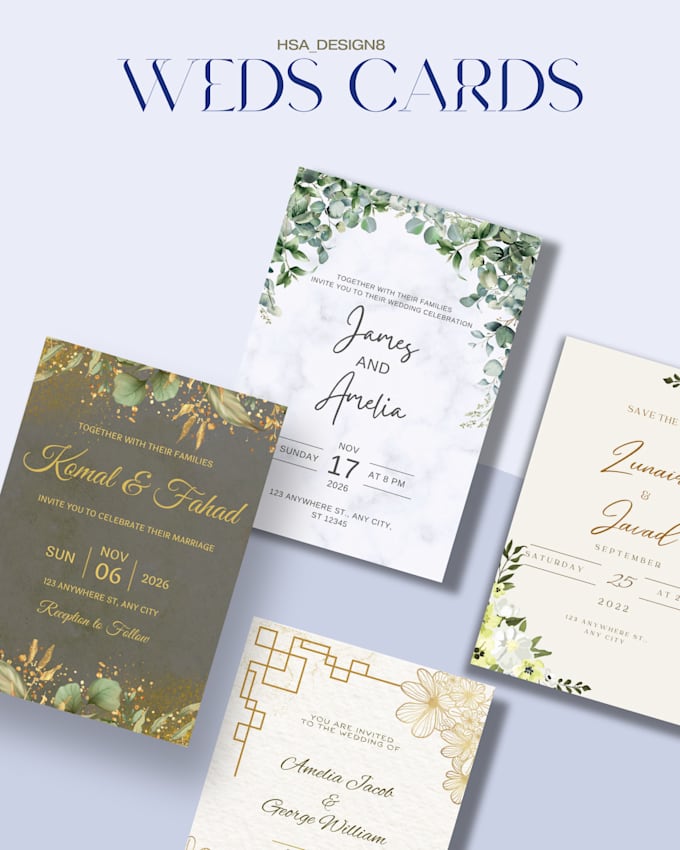 Gig Preview - Design luxury wedding invitation cards