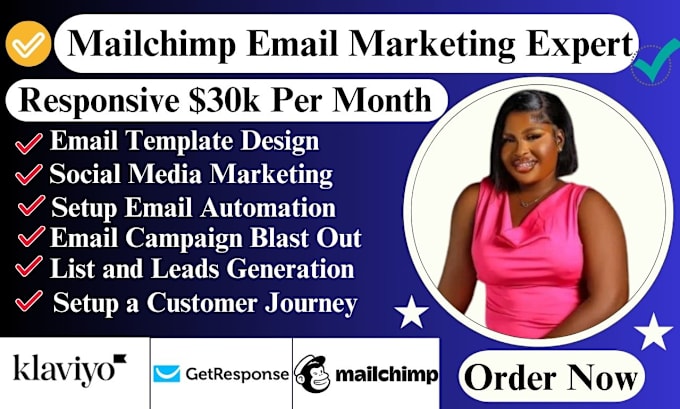 Gig Preview - Do mailchimp email template design, email marketing campaign and automation