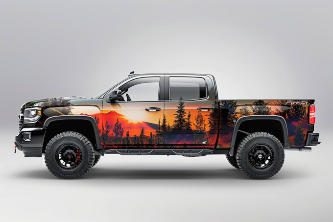 Gig Preview - Do a car wrap design, truck wrap design, van wrap design