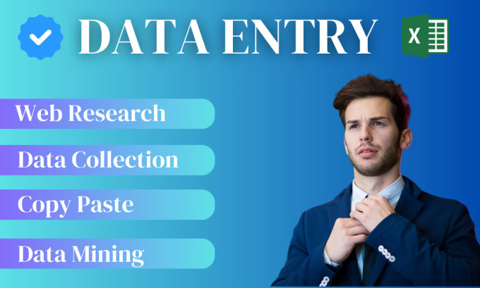 Gig Preview - Do data entry,web research,copy paste,excel data entry,pdf to excel