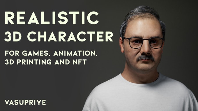 Gig Preview - Create a 3d realistic character for games and animation