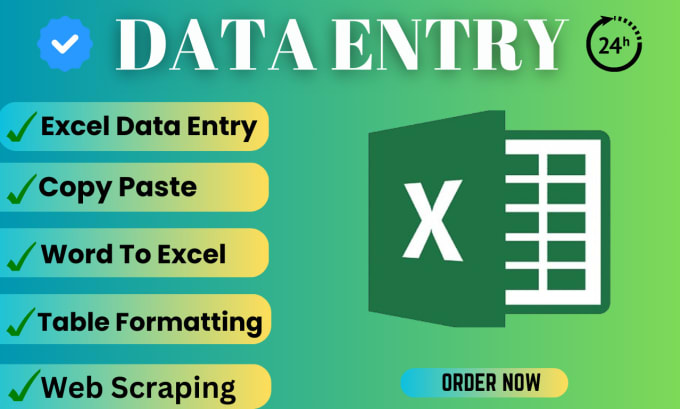 Gig Preview - Do data entry ,copy paste, pdf to excel, web scraping, excel data entry