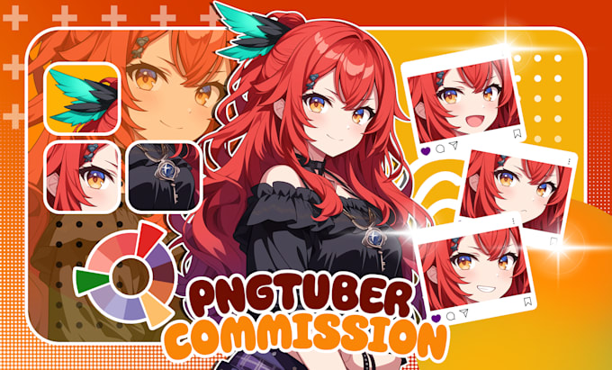 Gig Preview - Draw custom pngtuber character for your streams in vtuber live2d anime art style