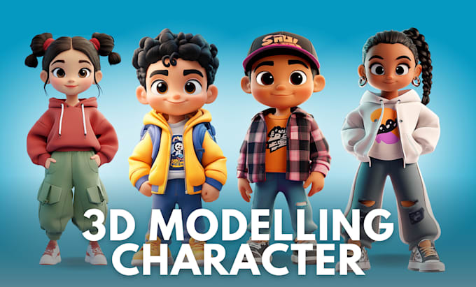 Gig Preview - Design cute 3d model character, toy, 3d game and rendering with cartoon style