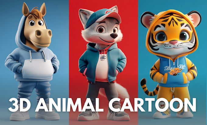 Gig Preview - Design cute 3d model character, animal, toys, mascot, 3d game with cartoon style