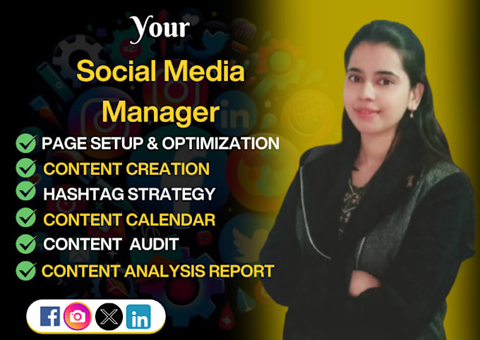 Gig Preview - Be your social media manager and content creator