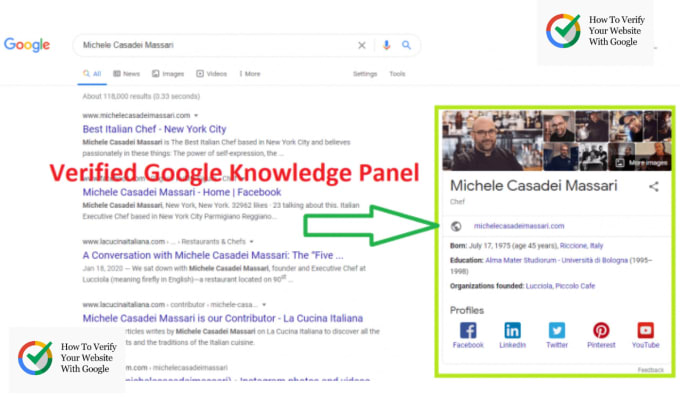 Gig Preview - Create a google knowledge panel for you