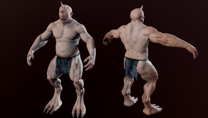 Gig Preview - Build 3d character, model 3d creature for game, 2d image to 3d,rigger,animate ue