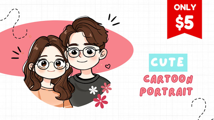 Gig Preview - Draw cute chibi character, cartoon portrait, couple or family, avatar