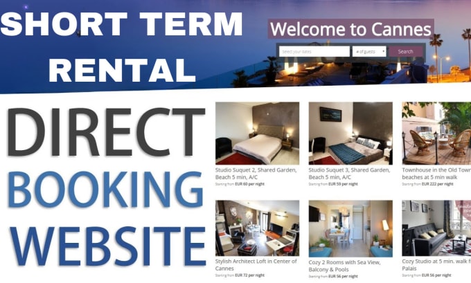 Gig Preview - Design direct booking, short term rental , airbnb,ownerrez, lodgify,vrbo website