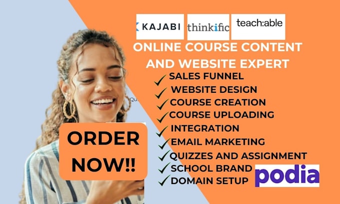 Bestseller - do teachable, thinkific, kajabi website, kajabi online course and sales funnel