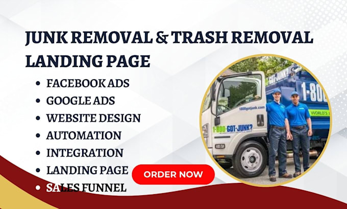 Gig Preview - Generate junk removal leads cleaning service landing page trash removal website