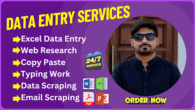 Bestseller - do excel data entry, web research, email scraping, copy paste, typing