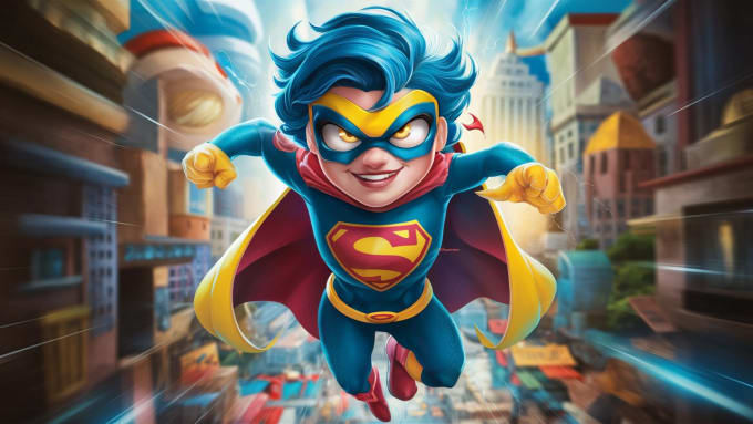 Gig Preview - Draw your photo into amazing cartoon superhero character