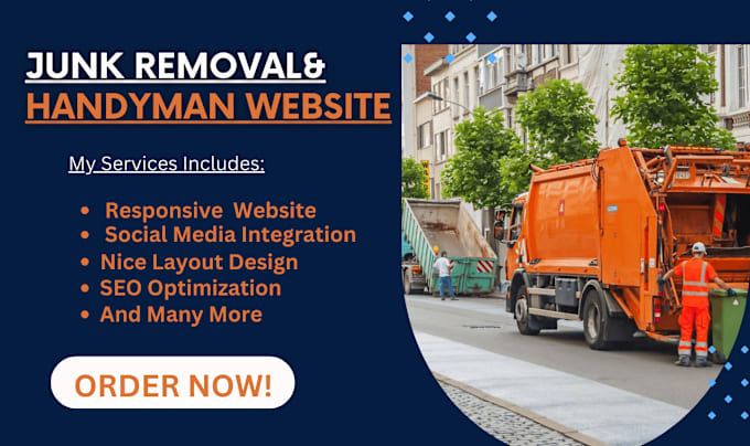 Gig Preview - Design responsive junk removal handyman landing page and website