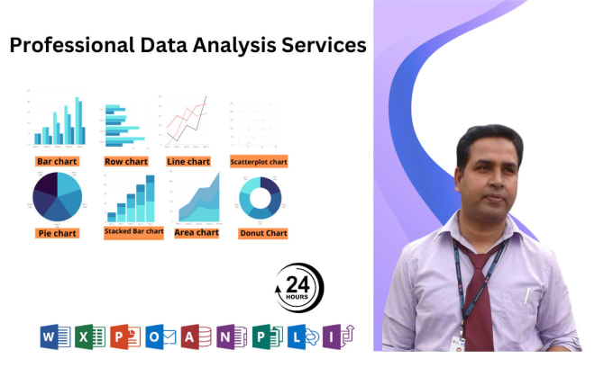 Gig Preview - Do one page data through excel and graphics