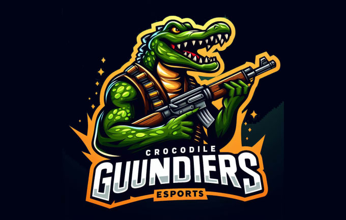 Gig Preview - Design wonderful crocodile gunners mascot logo with satisfaction guarantee