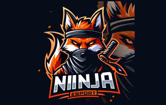 Gig Preview - Design creative ninja fox esport mascot logo with unlimited revision