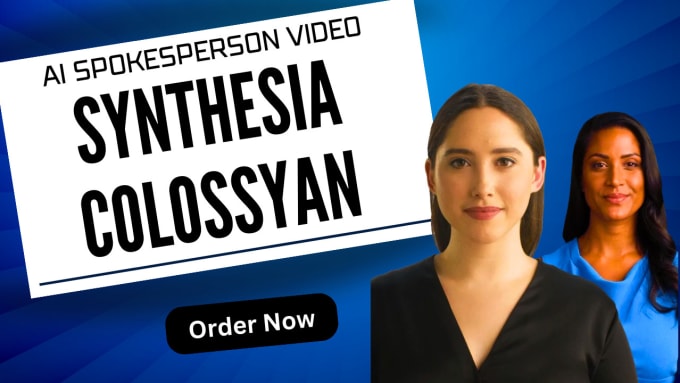 Gig Preview - Create spokespersons ai video using colossyan synthesia ai for ads training