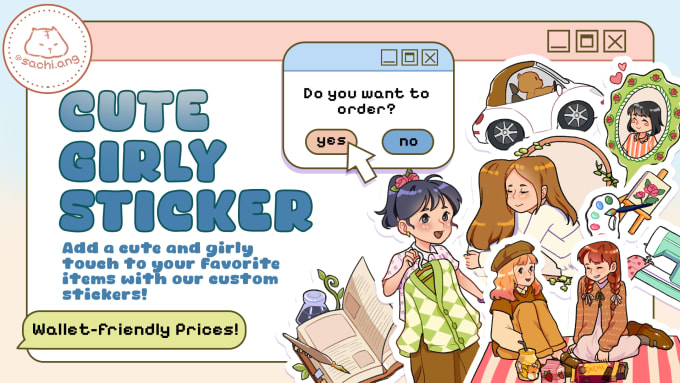 Bestseller - create cute and girly stickers for you