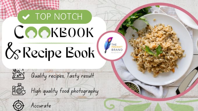 Gig Preview - Write and design high quality cookbook and recipes book, kindle cover, meal plan