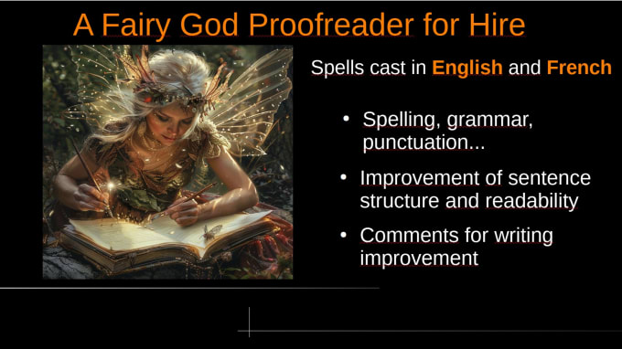 Gig Preview - Your fairy god proofreader and editor