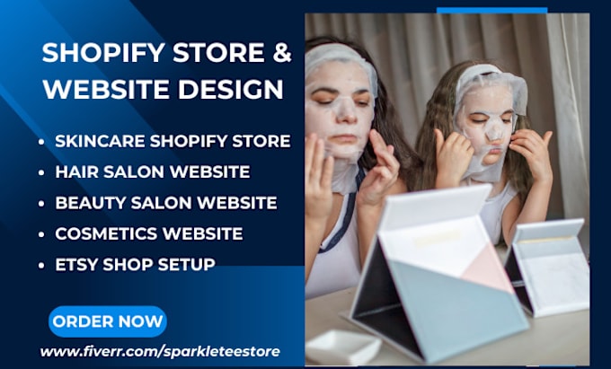 Gig Preview - Design skincare store beauty neon cosmetics hair salon etsy shop setup website