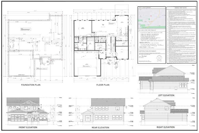 Gig Preview - Draw architectural floor plans, elevations, sections, roof plans in autocad