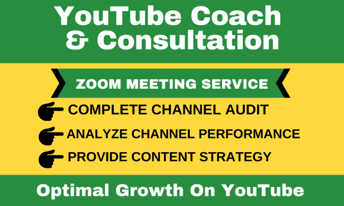 Gig Preview - Be youtube consultant or coach to provide consultation