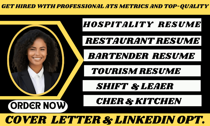 Gig Preview - Write hospitality, tourism, restaurant, bartender, shift leader and mechanical