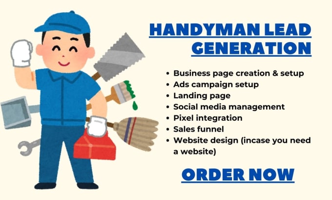 Gig Preview - Generate handyman leads masonry contractor leads construction hvac landing page