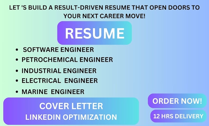 Gig Preview - Write IT tech, software, data scientist engineering resume and CV