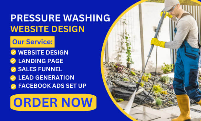 Gig Preview - Pressure washing leads pressure washing website  cleaning landing page