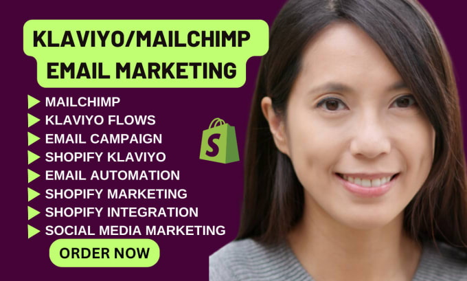 Gig Preview - Setup klaviyo mailchimp campaign automation email marketing flows email template