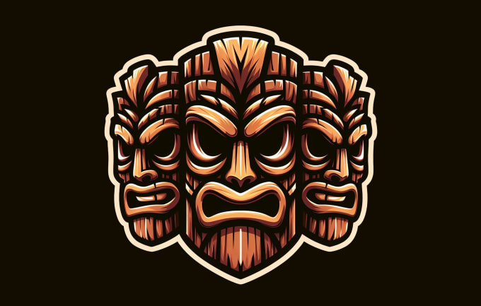 Gig Preview - Create amazing wooden tiki mask mascot logo with new concept