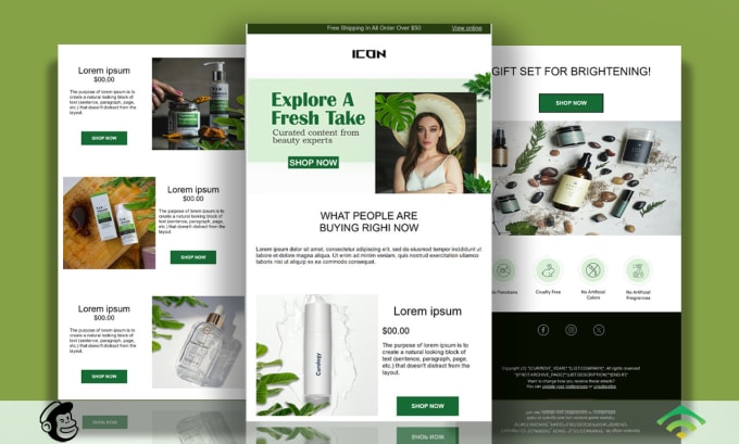 Gig Preview - Design mailchimp, klaviyo custom email marketing template newsletter