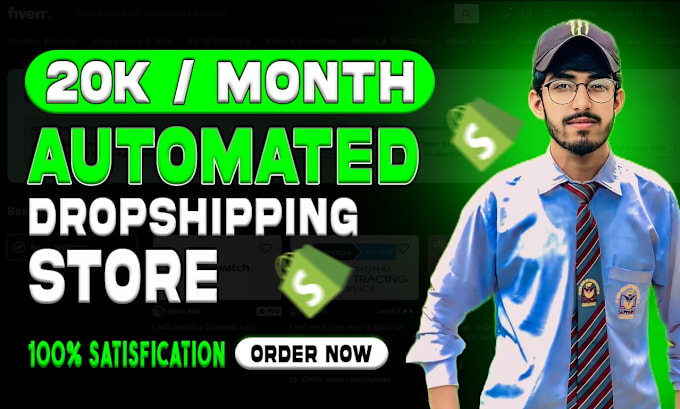 Gig Preview - Build automated dropshipping shopify store or shopify website