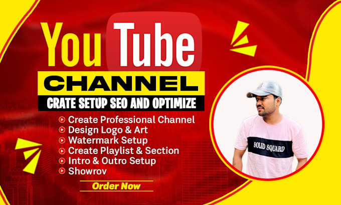 Gig Preview - Setup, design and optimize youtube channel