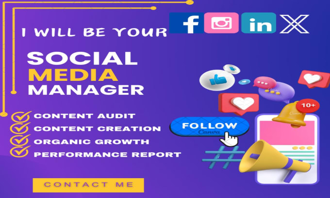 Gig Preview - Be your social media and digital marketing manager