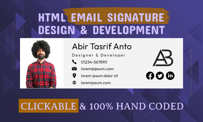 Gig Preview - Design professional clickable html email signature