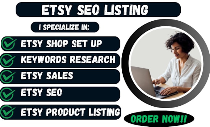 Gig Preview - Do etsy SEO and rewrite listing tittle, tags to improve ranking, product listing