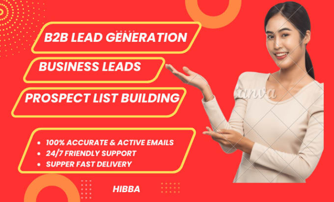 Gig Preview - Do b2b lead generation, business leads and build a prospect email list