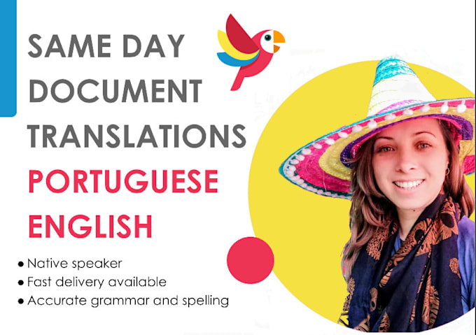 Gig Preview - Translate documents from portuguese to english or vice versa