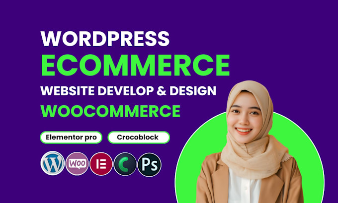 Gig Preview - Design ecommerce website by woocommerce elementor pro crocoblock wordpress